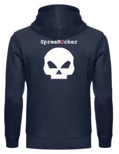 SpreeRocker White + Red Star - Unisex Organic Hoodie-6887