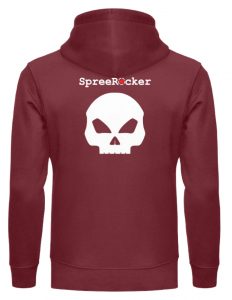 SpreeRocker White + Red Star - Unisex Organic Hoodie-6883