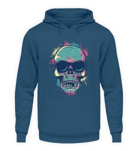 SpreeRocker Neon Skull - Unisex Kapuzenpullover Hoodie-1461