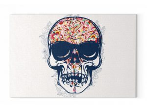 Poster Coloured Skull - Leinwand mit Keilrahmen-6846