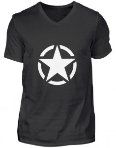 SpreeRocker Star + Skull 1 - Herren V-Neck Shirt-16