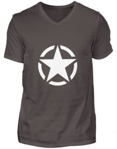 SpreeRocker Star + Skull 1 - Herren V-Neck Shirt-2618