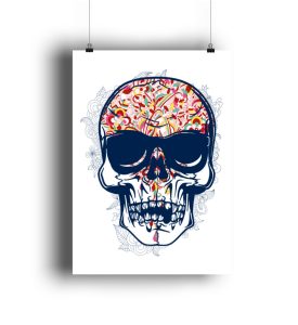 Poster Coloured Skull - DIN A1 Poster (hochformat)-3