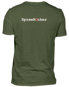 SpreeRocker Orange Skull - Herren V-Neck Shirt-2587