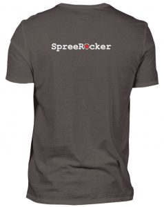SpreeRocker Orange Skull - Herren V-Neck Shirt-2618