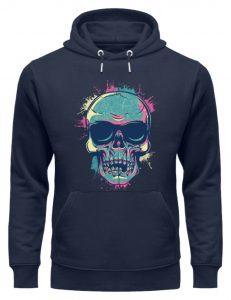 SpreeRocker Neon Skull - Unisex Organic Hoodie-6887