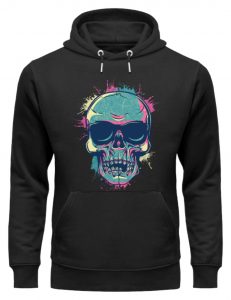 SpreeRocker Neon Skull - Unisex Organic Hoodie-16