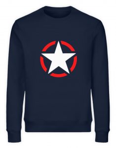 SpreeRocker White + Red Star - Unisex Organic Sweatshirt-6887