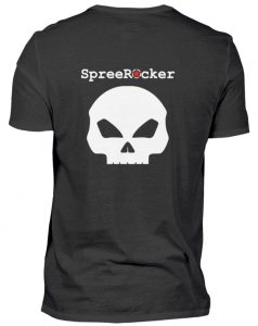 SpreeRocker Star + Skull 1 - Herren V-Neck Shirt-16