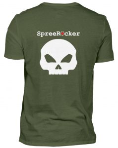 SpreeRocker Star + Skull 1 - Herren V-Neck Shirt-2587