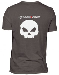 SpreeRocker Star + Skull 1 - Herren V-Neck Shirt-2618