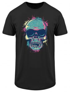 SpreeRocker Neon Skull - Herren Long Tee-16