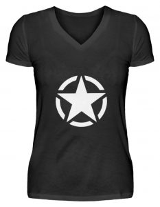 SpreeRocker Star + Skull 1 - V-Neck Damenshirt-16