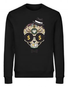 SpreeRocker Dollar Skull - Unisex Organic Sweatshirt-16