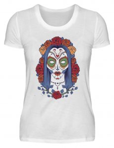 SpreeRocker Flower Skull - Damenshirt-3