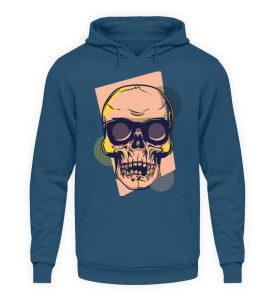 SpreeRocker Orange Skull - Unisex Kapuzenpullover Hoodie-1461