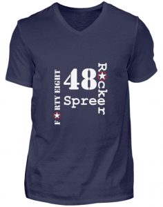 SpreeRocker Forty Eight weiss - Herren V-Neck Shirt-198