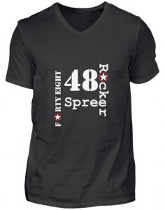 SpreeRocker Forty Eight weiss - Herren V-Neck Shirt-16
