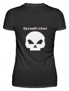SpreeRocker Star + Skull 1 - V-Neck Damenshirt-16