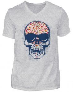 SpreeRocker Skull 2 - Herren V-Neck Shirt-236