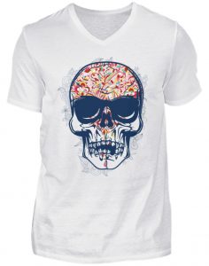 SpreeRocker Skull 2 - Herren V-Neck Shirt-3