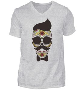 SpreeRocker Sunglasses Skull - Herren V-Neck Shirt-236