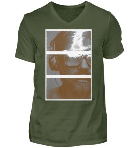 SpreeRocker Music Man - Herren V-Neck Shirt-2587