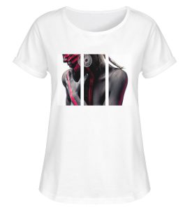 SpreeRocker - Black and Red - Damen RollUp Shirt-3