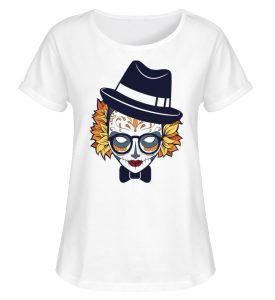 SpreeRocker Lady Skull - Damen RollUp Shirt-3