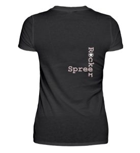 SpreeRocker Rose Skull - V-Neck Damenshirt-16