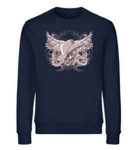 SpreeRocker Rose Skull - Unisex Organic Sweatshirt-6887