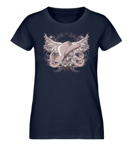 SpreeRocker Rose Skull - Damen Premium Organic Shirt-6887