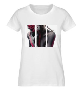 SpreeRocker - Black and Red - Damen Premium Organic Shirt-3
