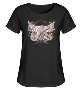 SpreeRocker Rose Skull - Damen RollUp Shirt-16