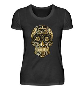 SpreeRocker® - Golden Skull - Damenshirt-16