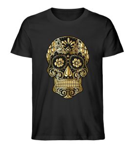 SpreeRocker® - Golden Skull - Herren Premium Organic Shirt-16