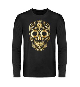 SpreeRocker® - Golden Skull 1 - Unisex Long Sleeve T-Shirt-16