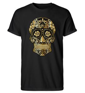 SpreeRocker® - Golden Skull - Herren RollUp Shirt-16