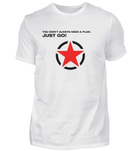 JUST GO1 Black Red Star - Herren Shirt-3