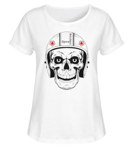 SpreeRocker® - Biker Skull - Damen RollUp Shirt-3