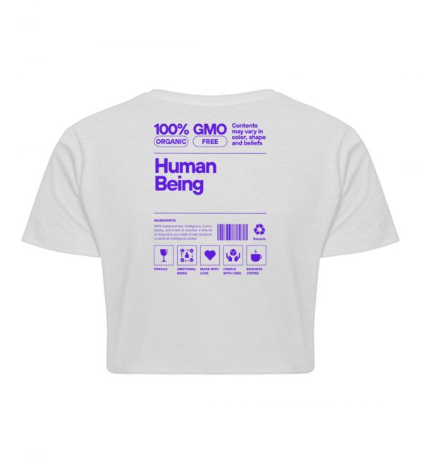 Human being violett - Damen Organic Crop Top-3